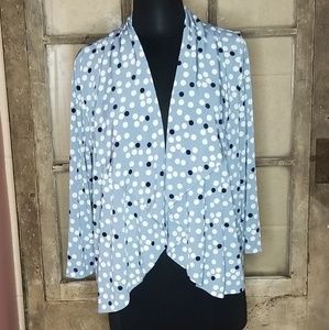 Ellen Tracy cape medium bluish gray polka dots